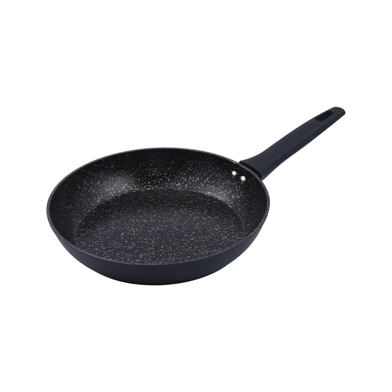 Patelnia z kutego aluminium z powłoką ceramiczną z czarnego marmuru w kolorze czarnego złota