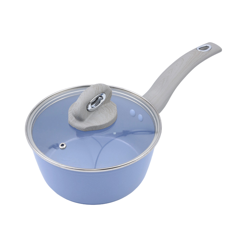 Tłoczona aluminiowa patelnia do smażenia w kolorze kremowego marmuru