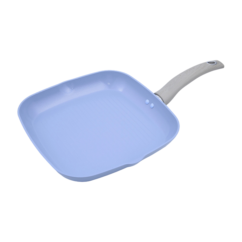 Kuta aluminiowa patelnia grillowa z niebieską powłoką ceramiczną